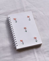 Minimal flowers - Embroidered Mini Notebook